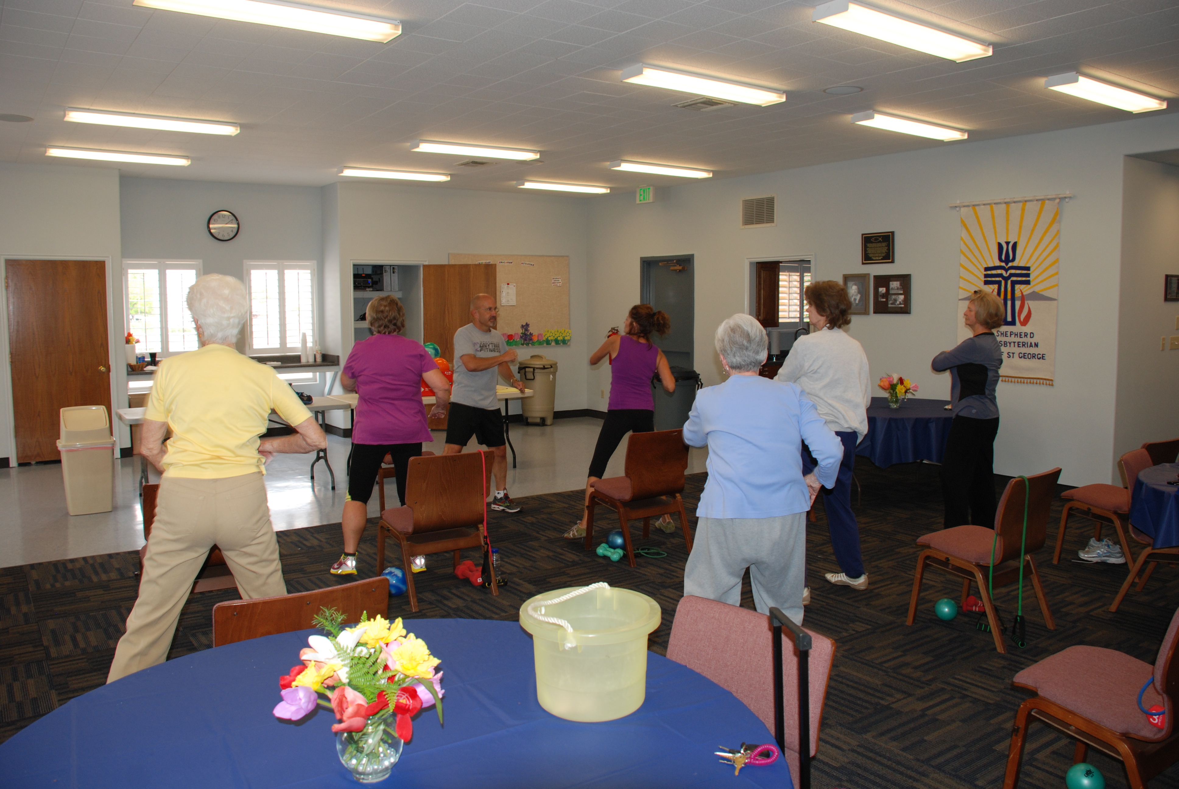 Rev Ralph Leads Exercise Class